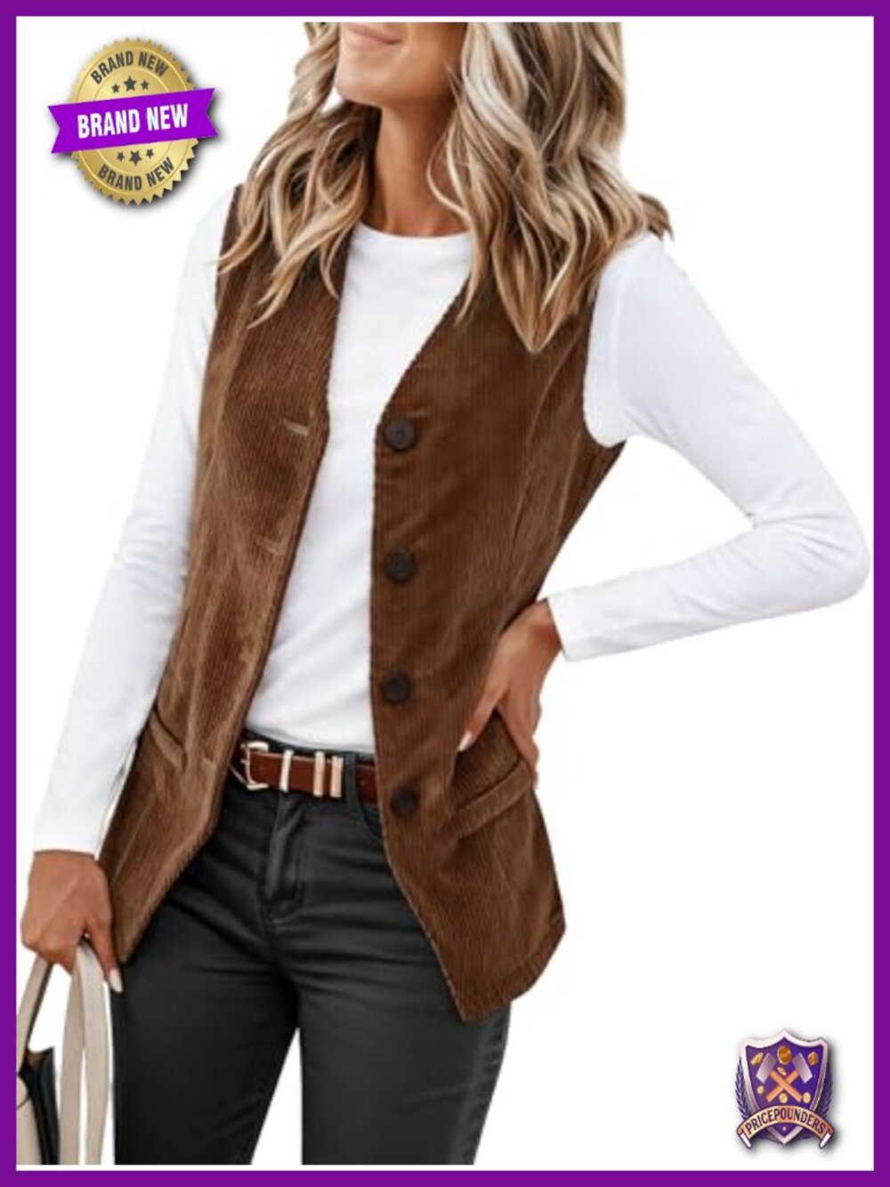 Womens Corduroy Sleeveless Blazer Vest Fall Business Casual
